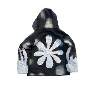 Venta al por mayor de algodón personalizado hombres Streetwear de gran tamaño Unisex hombres Vintage lavado ácido sudaderas con capucha desgastadas nuevo diseño de moda - Product Image 3