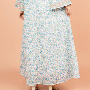 Robe longue à imprimé floral avec col montant, manches lanternes, style vintage, coupe empire, manches longues, coupe ample, confortable, à porter en toutes saisons - Product Image 6