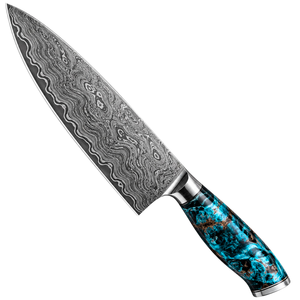 Couteau de Chef de Luxe en Acier Damas avec Manche en Bois – Couverts de Cuisine Haut de Gamme – Fournisseur Grossiste Exportateur - Product Image 1