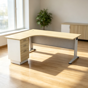 Modern Durable L Shape Conference <b>Table</b> Metal Legs Epoxy-Coated Metal Frame Chipboard Melamine Finish <b>Office</b> <b>Office</b> Furniture - Product Image 1
