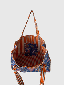 Sac fourre-tout en coton à motif floral avec broderie, design ouvert, pour le shopping toutes saisons, style bohème - Product Image 4