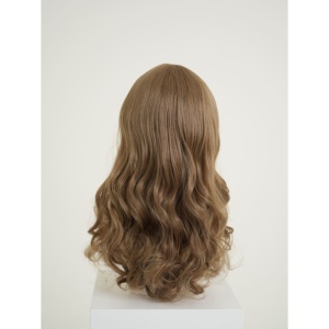 Peluca Sintética Coreana Premium Resistente al Calor, Peluca Larga y Voluminosa con Ondas en S y Flequillo, Rubio Mocha - Product Image 3