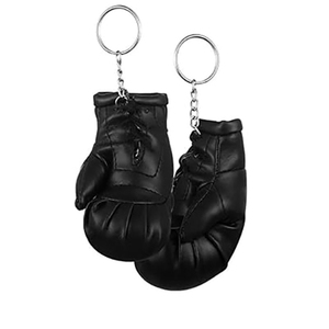 Porte-clés mini-gants de boxe bleus en similicuir à lacets, unisexe, pour équipement de boxe - Product Image 3