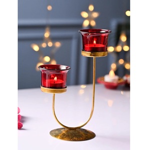Traditional Votive Candle Holder Artistic Home Decor Gold Iron Handmade Eco-Friendly Christmas Gift Housewarming Diwali - Product Image 5