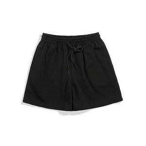Shorts en tricot pour femme, couleur unie, taille à cordon, décontractés, respirants, séchage rapide, écologiques, taille mi-haute, coupe régulière, bleu, noir - Product Image 4