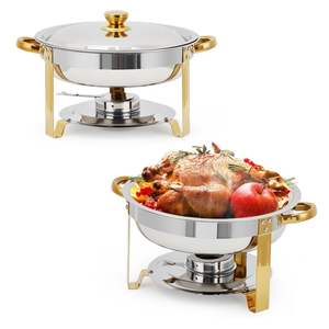 Recipiente para calentar alimentos de metal de primera calidad, diseñado para servicio profesional de buffet en hoteles, restaurantes, servicios de catering, bodas, Ramadán, iftar, Eid. - Product Image 1
