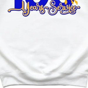 Sudadera de cuello redondo blanca para mujer, 100 años de servicio, estilo hermandad, de forro polar, informal, ropa griega, regalo de aniversario, personalizada - Product Image 3