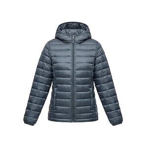 Hooded Quilted Waterproof <b>Bubble</b> Jacket Black Full Sleeve Winter Windproof Cotton Shell Knitted Fabric Polyester Filling Stand - Product Image 1