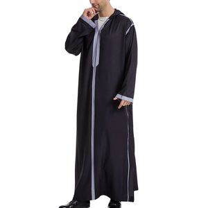 Charcoal Gray Diagonal Button <b>Thobe</b> Tailored Polyester Premium Finish Formal Islamic Celebration Elegant Modern Look <b>Men</b> Thobes - Product Image 4