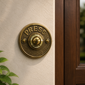 Door Bell push <b>Button</b> Plate Brass Polish Finish 65 mm Diameter decorative design solid brass - Product Image 3