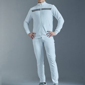 Survêtements de sport respirants pour hommes de haute qualité, avec fermeture éclair, personnalisables avec logo, en tissu uni, pour hommes. - Product Image 4