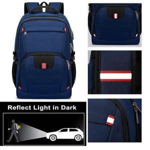 Multi-Functional Oxford Backpack With Adjustable Strap Zipper Closure 20-<b>30L</b> Capacity Unisex Casual Daily Use Solid Color - Product Image 3