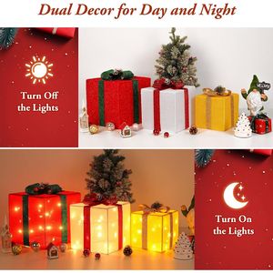 3 Grandi Luci Natalizie a Stringa Preilluminata con 70 LED Mini, Bianco Caldo, da 10, 8, 6 Pollici, per Esterni, Decorazioni Natalizie, Regalo - Product Image 5