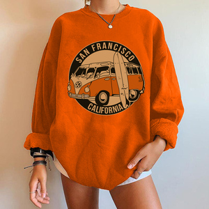 Women Graphic Sweatshirt Harajuku <b>Car</b> Print Pullover Casual Fashion Streetwear Ladies Sweatees Custom Logo OEM ODM Wholesale - Product Image 4