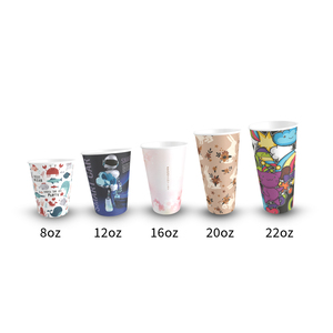 Gobelets en papier à paroi simple imprimés sur mesure pour les services de café à emporter - Product Image 5