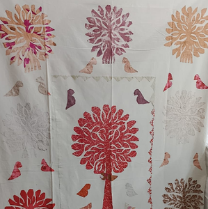 Bedsheet Luxury Tree of Plant Applique Indian Bed Sheet Design Wholesale Handmade <b>Bedding</b> Cotton - Product Image 2