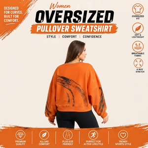Women Oversized Pullover Sweatshirt Crew Neck Printed French Terry Shirt Ladies Knitted Winter Wear <b>Top</b> Women Casual <b>Sweat</b> Tee - Product Image 3