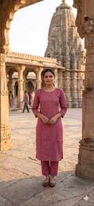 Women Cotton Kurtis Traditional Wear Ankle Length Casual Wear India Pakistan Style Regular Fit with Embroidery Work Kurtis - Product Image 3