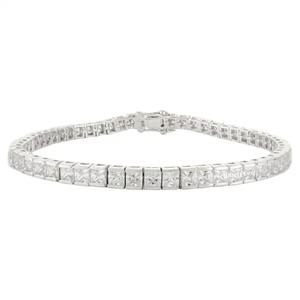 Pulsera de tenis con circonitas de corte Asscher para mujer, de plata de ley 925, estilo clásico, regalo de moda para fiestas - Product Image 4