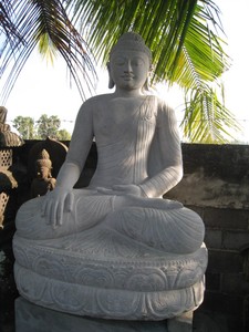 Statue de Bouddha moderne en pierre naturelle, sculpture en grès pour jardin, villa, parc, décoration extérieure, fabriquée en Inde, service après-vente - Product Image 5