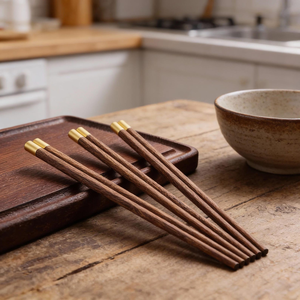Ensemble de baguettes en bois réutilisables pour la cuisine asiatique, les sushis, les nouilles ramen, le riz, la maison, la cuisine, le restaurant, la table à manger, écologiques, faites à la main - Product Image 1