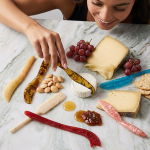 Elegant Resin <b>Cheese</b> <b>Knife</b> <b>Set</b> with Colorful Handles Dishwasher Safe Eco-Friendly Handheld for Home Restaurant Use - Product Image 1