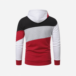 Sweat-shirt à capuche en polaire pour homme, personnalisé, à blocs de couleur, décontracté, vente en gros - Product Image 2