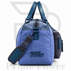 Prime Power <b>Canvas</b> Sports <b>Duffle</b> <b>Bag</b> Oval Shape Multiple Compartments Zipper Closure Top Handle Unisex Workout Travel <b>Bag</b> - Product Image 2