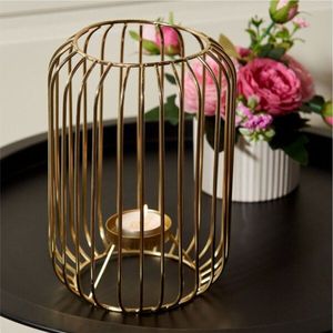 Nordic Gold Wire Metal <b>Tealight</b> Holder Luxury Wire <b>Lantern</b> Votive Candle Holder Stand Custom Table Decor Centerpiece CandleStand - Product Image 1