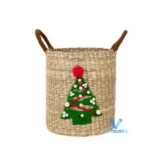 Cesta de Mimbre Hecha a Mano de Primera Calidad para Navidad, Organizador de Almacenamiento Multiusos, Proveedor Mayorista Personalizado - Product Image 2