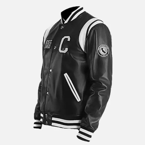 2026 Customized Leather <b>for</b> Bomber Heavy <b>Baseball</b> <b>Jacket</b> <b>Men</b> College Genuine Stand Winter Waterproof Eco-Friendly OEM Service - Product Image 3