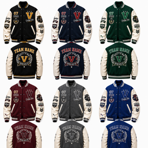 Custom Varsity <b>Jacket</b> Embroidered Letterman <b>Jacket</b> Baseball Bomber <b>Jacket</b> OEM ODM Private Label Team School College Uniform - Product Image 2