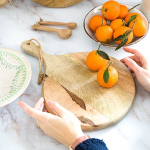 Planche à découper en bois double face avec poignée, coupe-légumes solide, planche à pain domestique pour la découpe des aliments - Product Image 6
