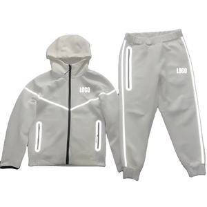 Conjunto Deportivo Unisex con Capucha Azul Claro, Manga Larga, Color Sólido, Ropa Casual para Adultos, Temporada de Otoño, 100% Algodón Transpirable - Product Image 6