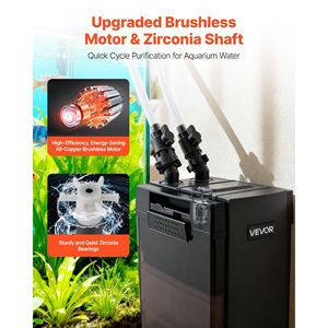 Filtro Esterno per Acquario a 3 Stadi con Pompa Potente da 162.7GPH, per Circolazione dell'Acqua e Pulizia, Filtro a Canister - Product Image 5