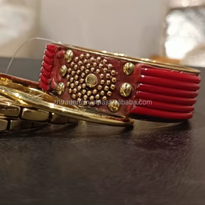 Timeless Grace Artisan Brazalete de latón ecológico Pila hecha a mano Ajustable Personalizado Conjunto de pulsera de moda de lujo - Product Image 1