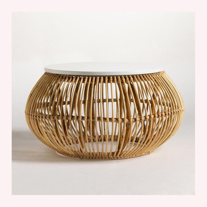 Mesa de Centro Moderna de Mimbre con Tapa Elevable y Ajustable para Uso Multifuncional - Product Image 1