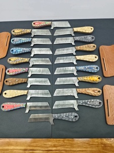 Lote al por mayor de 20 cuchillos de vaquero de acero de Damasco con mangos de madera Pakka, espiga completa, hojas fijas de 7 pulgadas, cuchillo de ranchero - Product Image 2