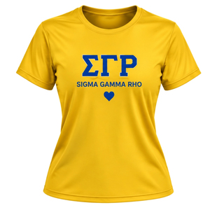T-shirt de sport personnalisé SGRHO pour femme, col rond, Sigma Gamma Rho, sororité grecque, entraînement, fitness, vente en gros - Product Image 1
