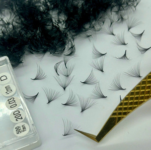 Fibras PBT Coreanas de Tallo Corto, Abanicos Preformados Hechos a Mano 20D 0.05/0.07 Extensiones de Pestañas en Abanico, 1200 Abanicos de Volumen Preformados, Vietnam - Product Image 3