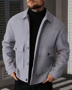 Chaqueta Casual de Lona para Hombre, con Cierre de Cremallera en el Cuello, Bolsillo en el Pecho, Transpirable, Lavable a Máquina, Ropa de Trabajo, Uso Diario Semi-Formal - Product Image 1