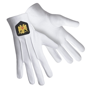 Gants en coton de qualité supérieure pour le Rite écossais du 32e degré - Product Image 2