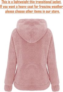 Custom Logo <b>Women</b> Sherpa Fleece Jacket Wholesale Zip Up Hooded <b>Teddy</b> Coat Fuzzy Warm Winter Outerwear Factory - Product Image 2