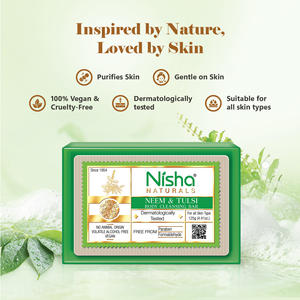 Jabón Corporal Humectante Nisha Neem & Tulsi en Barra de 125g, Sin Parabenos, Vegano, Limpieza Suave para Todo Tipo de Piel, Hombres y Mujeres - Product Image 3