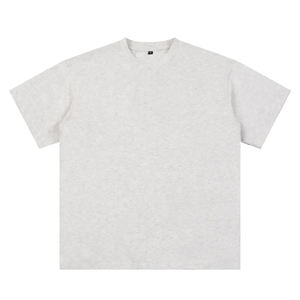 T-shirt vierge OEM à col épais en coton lourd suédé, coupe ample, en coton et polyester de qualité supérieure, 260g, pour homme - Product Image 5