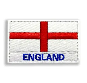 Patch brodé à repasser avec drapeau anglais, rectangulaire, en tissu tissé - Product Image 1