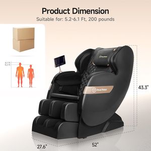 Fauteuil de massage électrique intelligent de luxe pour le corps entier avec chauffage Shiatsu - Fauteuil inclinable moderne en cuir 4D à gravité zéro avec massage des pieds - Product Image 2