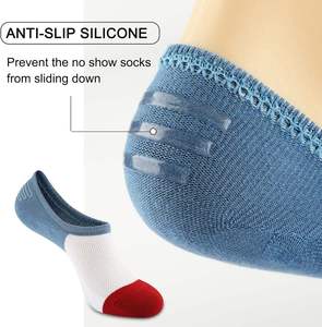 Hidden <b>Socks</b> for Men Women Reinforced Cotton No Show <b>Socks</b> Soft Color Block <b>Breathable</b> with Heel & Anti-Slip Grip Premium - Product Image 3