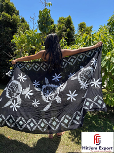 Luxury Custom Tahitian Pareo <b>Beach</b> Sarong Tropical Wrap Fiji Samoa Bora Bora OEM ODM Fabric Manufacturer India - Product Image 4