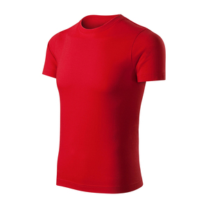 T-shirt rouge à manches courtes pour homme, col rond, coupe classique, décontracté, couleur unie, en jersey de coton tricoté, teint uni, pour la gym - Product Image 3